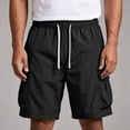 thumbnail image 5 of Ceisia Men's Quick Dry Cargo Shorts Elastic Waist Drawstring With Multi Pockets Casual Summer Beach Shorts Black XXXXL Gift, 5 of 7