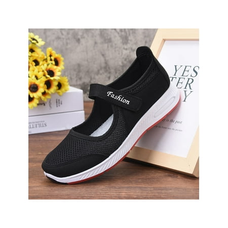 

Avamo Womens Running Soft Flats Casual Shoe Women s Sport Magic Tape Flat Light Round Toe Walking Shoes