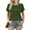 Green, variant on Uaswgudfs Women's Pleated Short Sleeve T-Shirt Top- Soft Cotton Blend, Casual Relaxed Fit Blouse for Spring/Summer