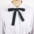 thumbnail image 6 of Women Ivory White Blouses Bow Tie Baby Collar Tops Long Sleeve OL Chiffon Button Down Shirt, 6 of 7