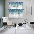 thumbnail image 4 of Blue Floral Spring Kitchen Curtains Sets for Windows 24 Inch Length, Summer Pastoral Botanical Butterfly Rod Pocket Window Treatments Tier Curtains and Valances Set for Bedroom/Bathroom, 4 of 8