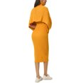 thumbnail image 3 of INSPIRE CHIC Women's Two Piece Outfits Knitted Long Sleeve Turtleneck Sweaters Tank Bodycon Midi Dress Set M Orange, 3 of 6