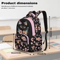 thumbnail image 7 of SEANATIVE 17 Inch School Bag for Kids Teens Stylish Girls Boys Backpack Book Bag Laptop Backpack for Elementary Middle High School Students, Floral Black Cat Pink, 7 of 7