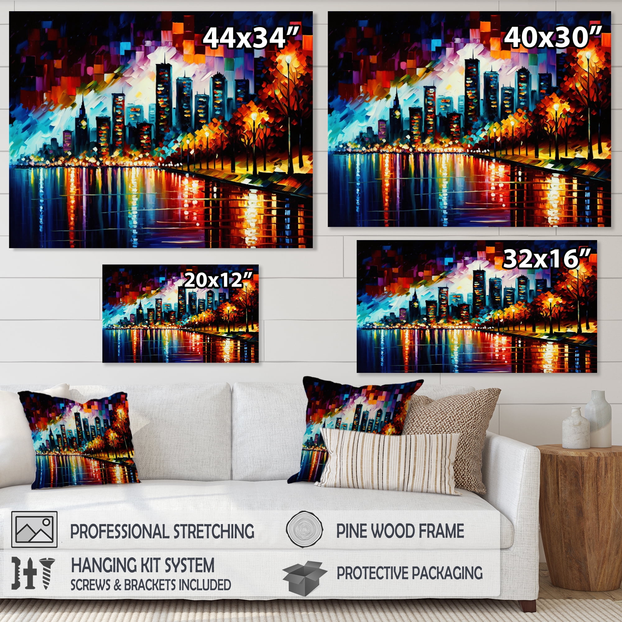 Designart Colorful City In Vancouver II Canvas Wall Art