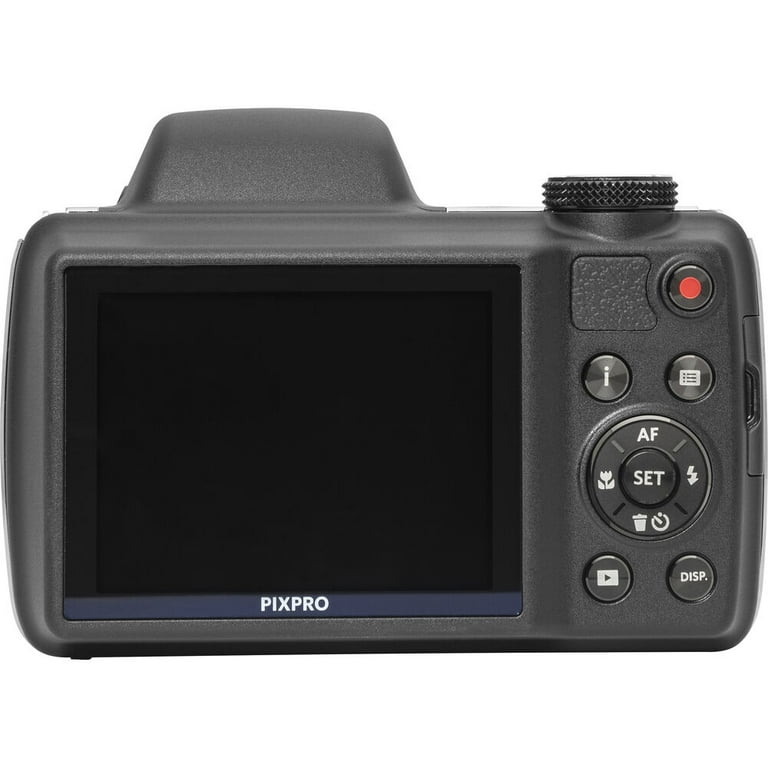 Kodak PIXPRO AZ528 Digital Camera (Black) + Extra Battery + Flash