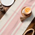 thumbnail image 3 of Pink Stripes Table Runner 70 Inches, Geometric Vintage Country Modern Bed Runner Dresser Scarves Tabletop for Indoor Outdoor Parties/Ceremony/Banquet, 13" x 70", 3 of 9