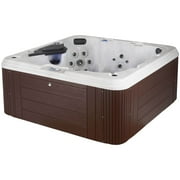 Aqualife Narada Harmony LS 6 Seater Hot Tub Spa with 90 Jets, LED lighting, Bluetooth Stereo & Tub Cover, Espresso White