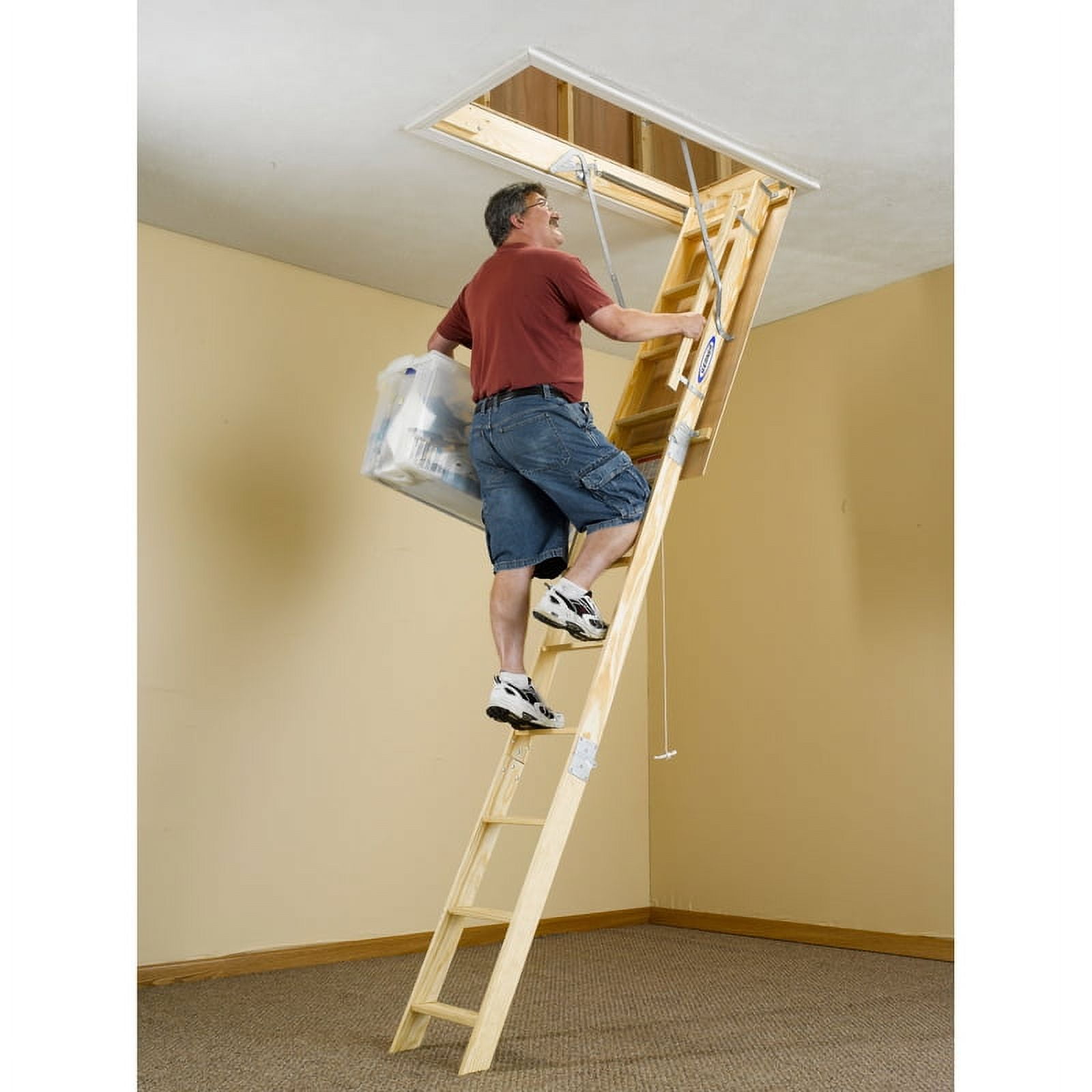 Werner 22.5" W X 54" L X 8-10' H Ceiling Wood Attic Ladder Wu2210