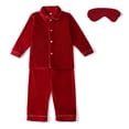 thumbnail image 3 of Pijamas de invierno de terciopelo rojo, ropa para niños, niño y niña, conjuntos de pijamas navideños para bebé con lazo de encaje a juego para la familia, 3 of 5