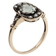 thumbnail image 2 of 10k Yellow Gold Vintage Style Genuine Oval Green Amethyst and Cultured-Pearl Ring, 2 of 5