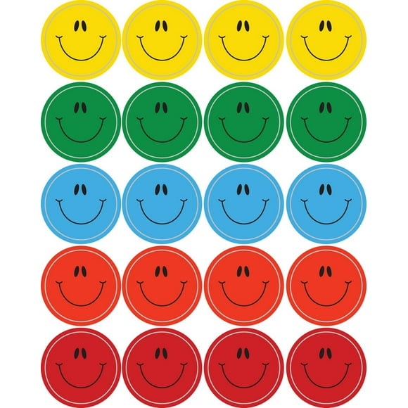Pegatinas Carson Dellosa, caritas sonrientes, formas multicolores, 120 unidades