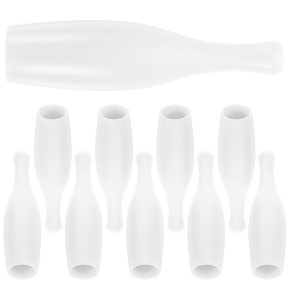 WRITWAA Tabletop Bowling Pin Set Reusable White Plastic Pins for Indoor and Outdoor Game Fun