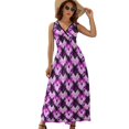 thumbnail image 2 of Pink Purple Ikat Pattern Design Sleeveless Dress Summer Women Clothes Dress for Pregnant Women Dresses, 2 of 9