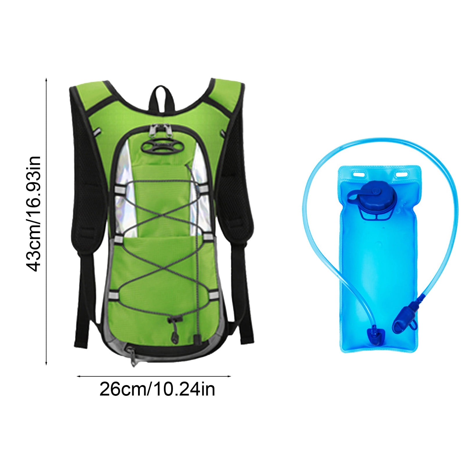 LWVITH Lightweight Hydration Backpack with 2L Water Bladder, Reflective Strip Running Hiking Daypack for Men Women, Cycling Vest Bag, Outdoor Sports Gear for Marathon Biking Trail, Travel Camping