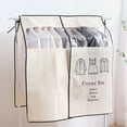 thumbnail image 6 of WWG Transparent Garment Bag with Zipper, 3D Clothes Dust Cover for Suit Dress Coat Wedding Gown, Non Woven Fabric Protective Hanging Storage, 90x110cm, 6 of 6