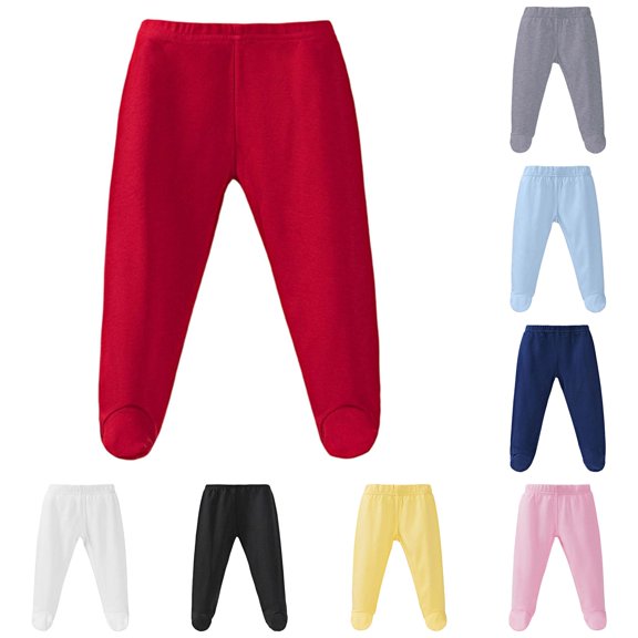 Zylarhe Boy Sweatpants Soft Baby Pants Full Coverage Sleeper with Stretchy Waistband for Boys and Toddlers Gentle Comfort Red 0-3 Months