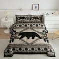 thumbnail image 2 of jejeloiu Vintage Boho Aztec Full Size Comforter Sets,Jungle Wildlife Bear Bedding Comforter Set,Gray Brown Geometric Grid Bedding Sets For Teens,Breathable Home Decor Reversible,3-Piece, 2 of 8