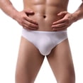 thumbnail image 1 of Uinagy Men's Solid Color Comfortable Breathable Sweat-Absorbent Ice Silk Briefs, 1 of 7