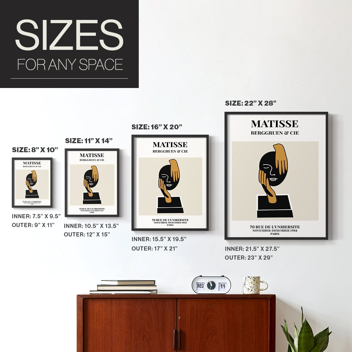Matisse CXXXIX Framed Print in Black Solid Wood 16 x 20 Framed Print