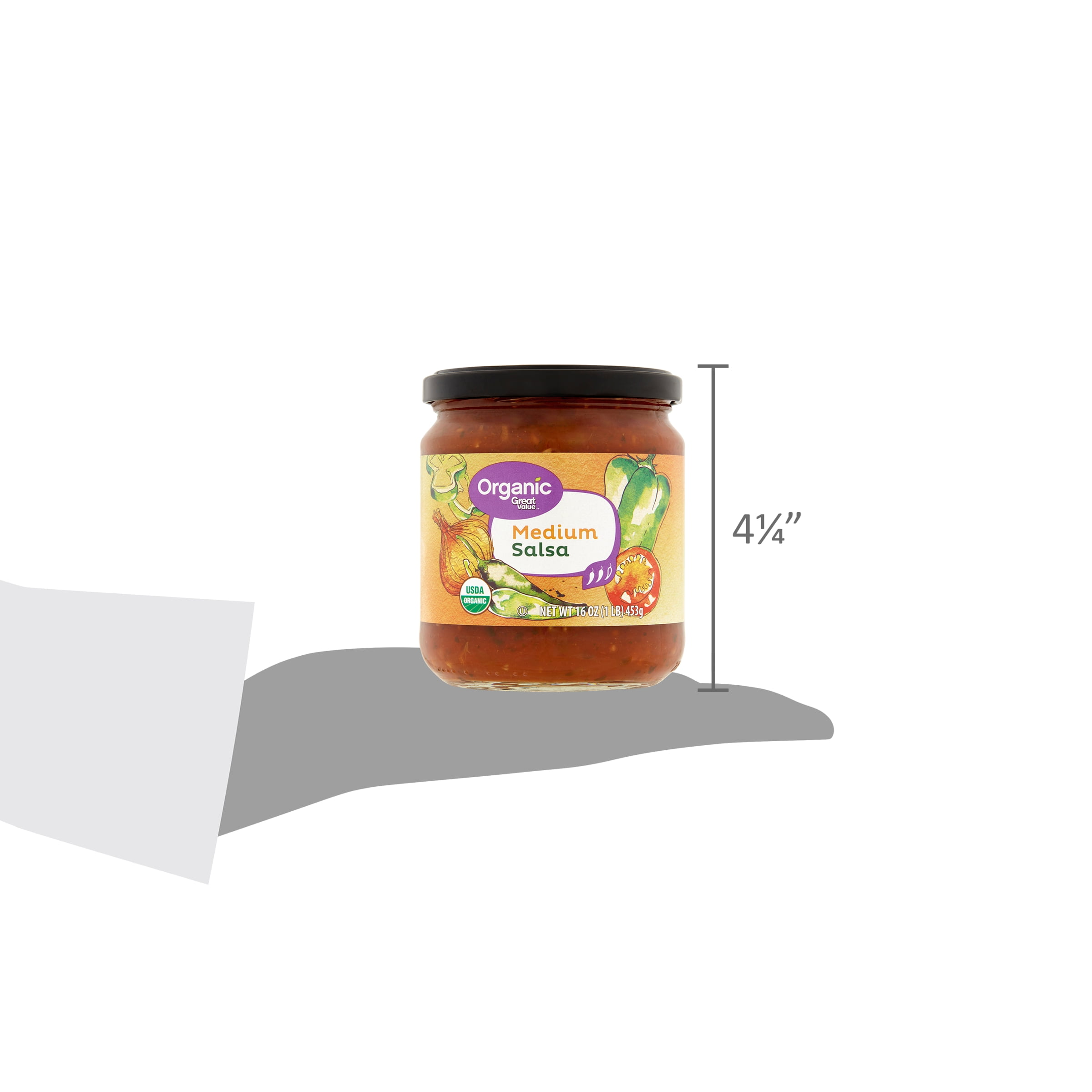 (3 pack) Great Value Organic Medium Salsa, 16 oz