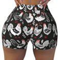 thumbnail image 2 of Balery Laying Hens And Roosters Pantalones cortos de entrenamiento estampados para mujer, sin costuras, ajustados, para gimnasio, yoga, correr, deportes, ejercicio activo, fitness.-X-Large, 2 of 8
