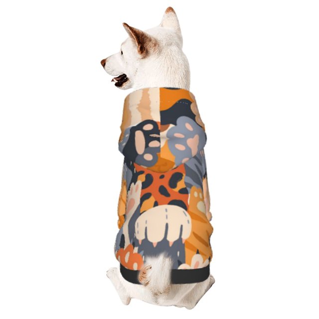 Fotbe Cute Cat Paw Sudadera con Estampado para Perros Pequeños – Suéter con Capucha para Mascotas, Tela Suave de Forro Polar con Bolsillo-X-Large