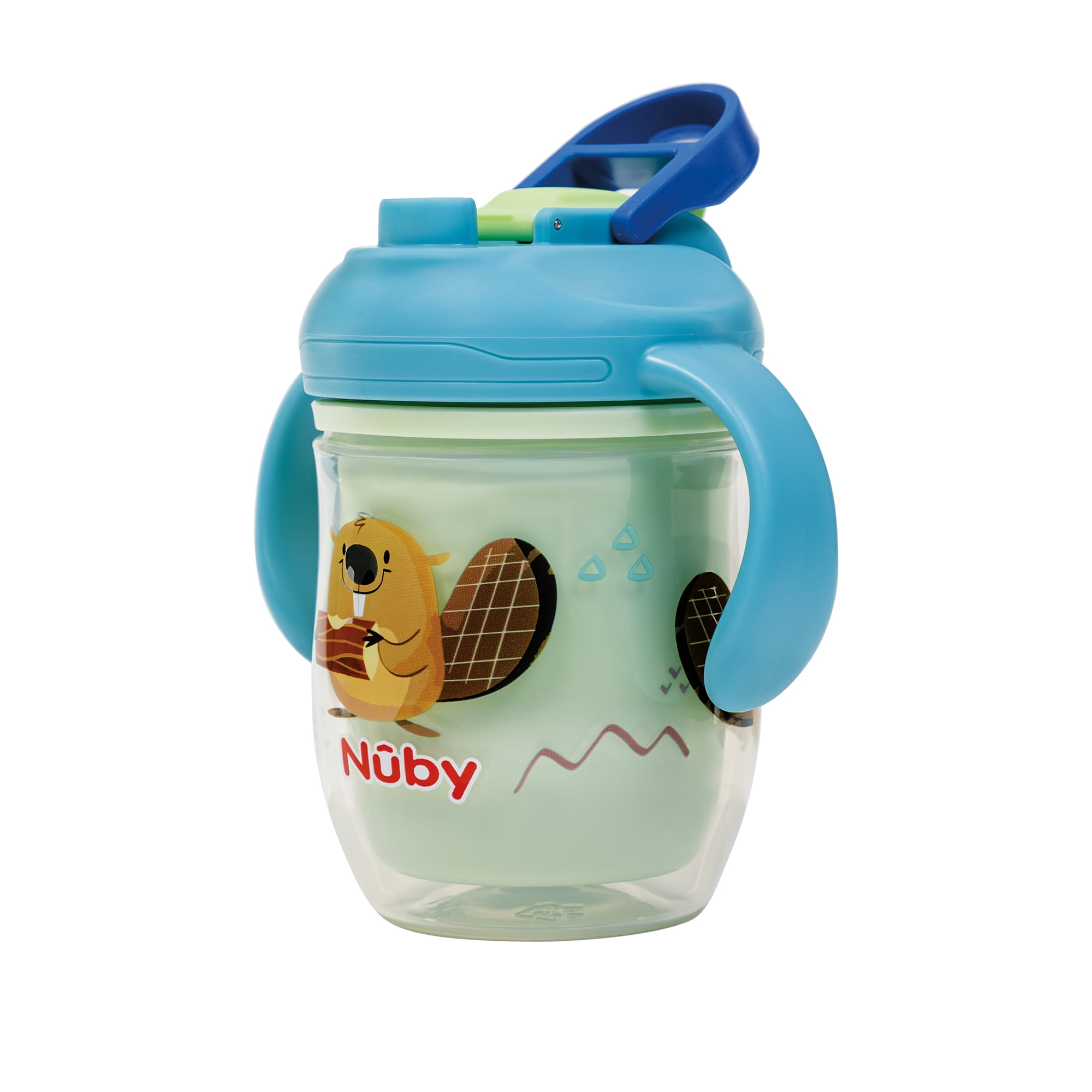 Nûby™ 2-en-1 Gobelet en Plastique Isolé pour Tout-Petit avec Bec & Paille Pondérée 360˚