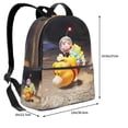 thumbnail image 4 of Lsque Pikmin Pattern Backpack – School Travel Canvas Daypack with Ergonomic Padded Straps, Multiple Compartments & Leather Handle, 4 of 5