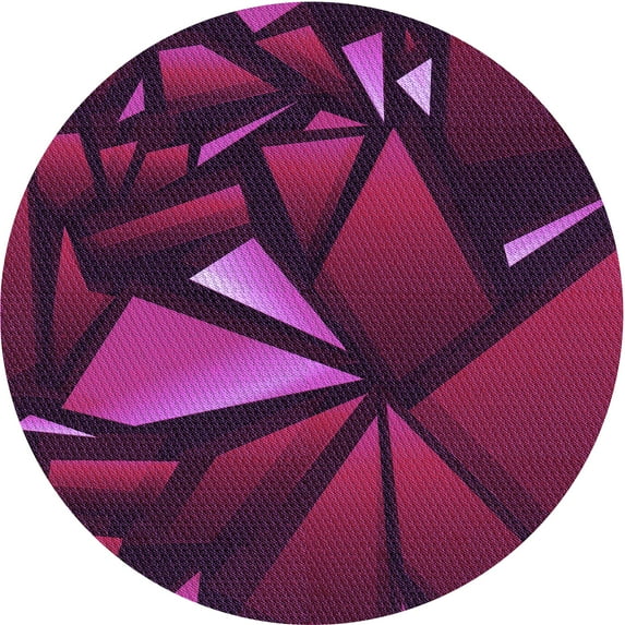 Ahgly Company Machine Washable Indoor Square Transitional Dark Magenta Purple Area Rugs, 3' Square