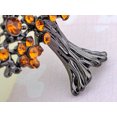 thumbnail image 5 of Gunmetal Tone Topaz Colored Rhinestones Apple Fruit Floral Tree Brooch Pin, 5 of 5