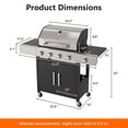 thumbnail image 2 of Gymojoy Outdoor 4 Burner Propane Gas Grill with Side Burner Stainless Steel BBQ Grill, 2 of 10