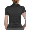 thumbnail image 4 of AllyCat Women Short Sleeves Mock Neck Turtleneck Top Stretchy Side Ribbed Slim Fit Tight Shirts, 4 of 5
