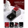 thumbnail image 2 of Preserved Red Real Rose with I Love You Necklace in 100 Languages -Eternal Flowers Rose Gifts for Mom Wife Girlfriend on Birthday Anniversary Christmas Mothers Day Valentines Romantic Gifts for Her, 2 of 7