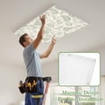 thumbnail image 3 of 1 Pcs Farmhouse Sage Green Floral Fluorescent Light Covers Linen Boho Paisley Flower Rustic Magnetic Light Covers for Ceiling Lights 4 x 2 ft Drop Ceiling Lights Cover Shade for Office, Home, 3 of 9