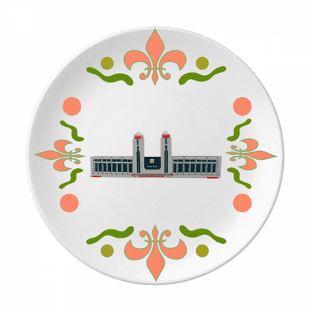 

Railway Station Concision Outline Flower Ceramics Plate Tableware Dinner Dish