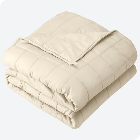 Bare Home 25 lbs Weighted Blanket for Adults - 80  x 87  - 210tc Twill Cotton  Sand
