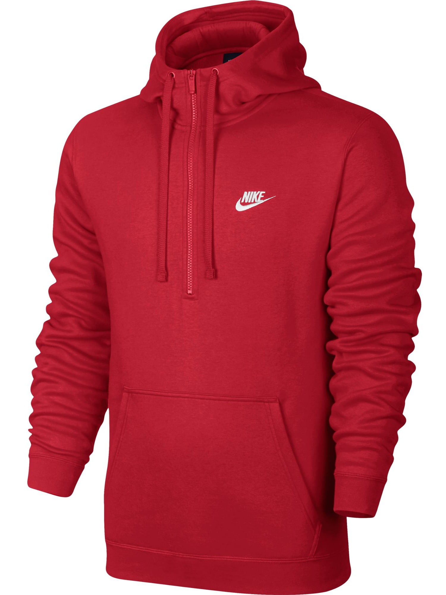 Nike - Nike Club Half Zip Longsleeve Men's Hoodie Red/White 812519-657 ...