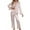 White, variant on Musuos Women's Satin Pajama Set Long Sleeve Lapel Neck Button Down Tops + Elastic Waist Pants 2 Piece Heart Print Sleepwear