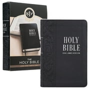 KJV Holy Bible, Compact Large Print Faux Leather Red Letter Edition - Ribbon Marker, King James Version, Black