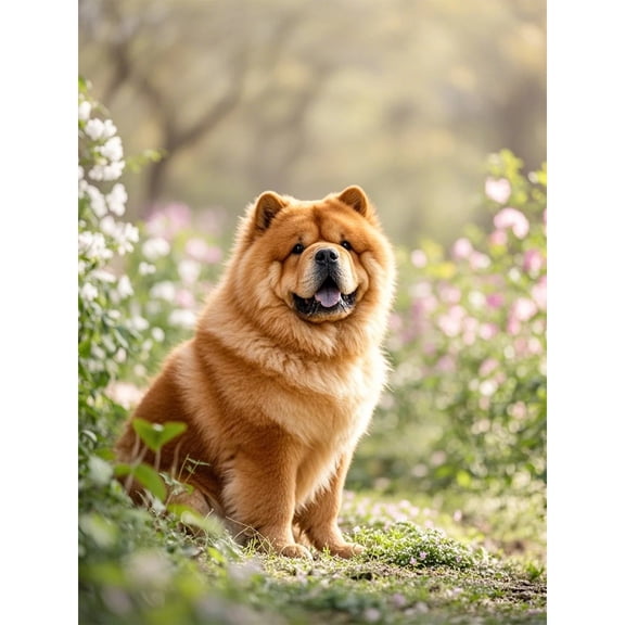 5D Diamond Painting DIY Kits Chow Chow Dog Diamond Art Full Round Drill Crystal by Number Embroidery Arts and Crafts for Living Room Home Wall Decor 12x16 inch / 30x40cm