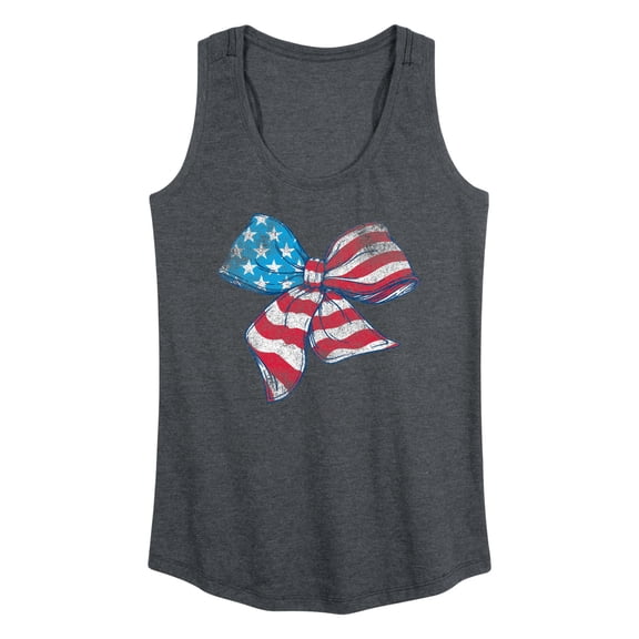 Instant Message - American Flag Bow Graphic Racerback Tank