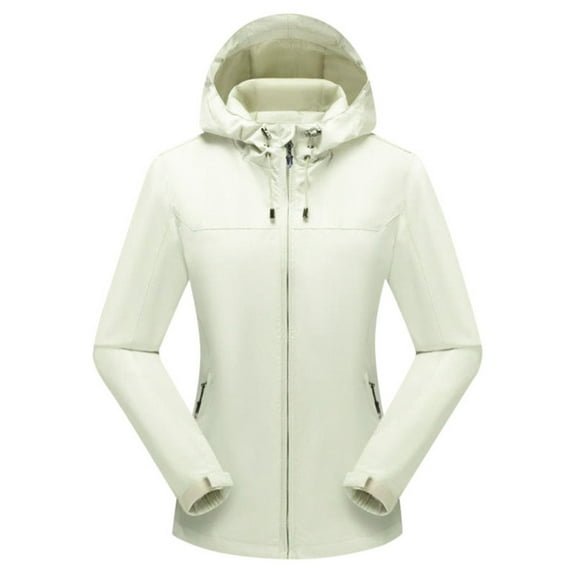Womens Fall Jackets Women Hooded Softshell Oversize Solid Windproof Waterproof Raincoat With Detachable Hood Winter Clothes