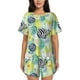 thumbnail image 1 of Fotbe Shell Clam Conjunto de Pijama Estampado para Mujer, 2 Piezas, Ropa de Dormir con Camiseta de Manga Corta y Shorts Suaves-Medium, 1 of 6