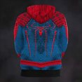 thumbnail image 4 of Unisex Spider Superhero Cosplay Hoodie, 3D Web Printed Long Sleeve Drawstring Hooded Sweatshirt Pullover for Halloween Party, Blue, 3XL, 4 of 4