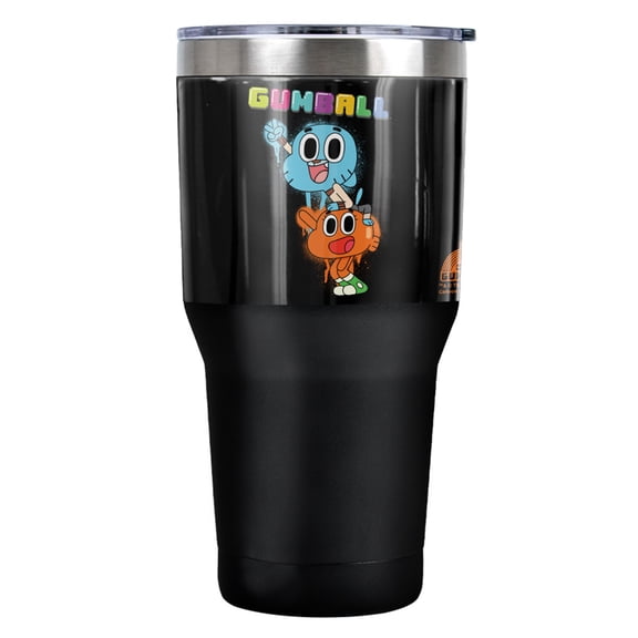 The Amazing World of Gumball Gumball Spray Stainless Steel Tumbler 30 oz Coffee Travel Cup, Vacuum Insulated & Double Wall with Leakproof Sliding Lid