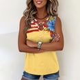 thumbnail image 5 of Fewfanhot Women's 4th of July American Flag Floral Tank Top, Patriotic Print Sleeveless Blouse with Ring Keyhole Neck, Casual Summer Independence Day Top, S-3XL, 5 of 6