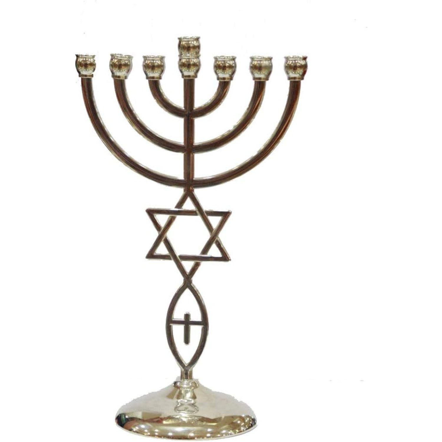 Jewish Messianic Silver Temple Menorah 8.5 inches Tall