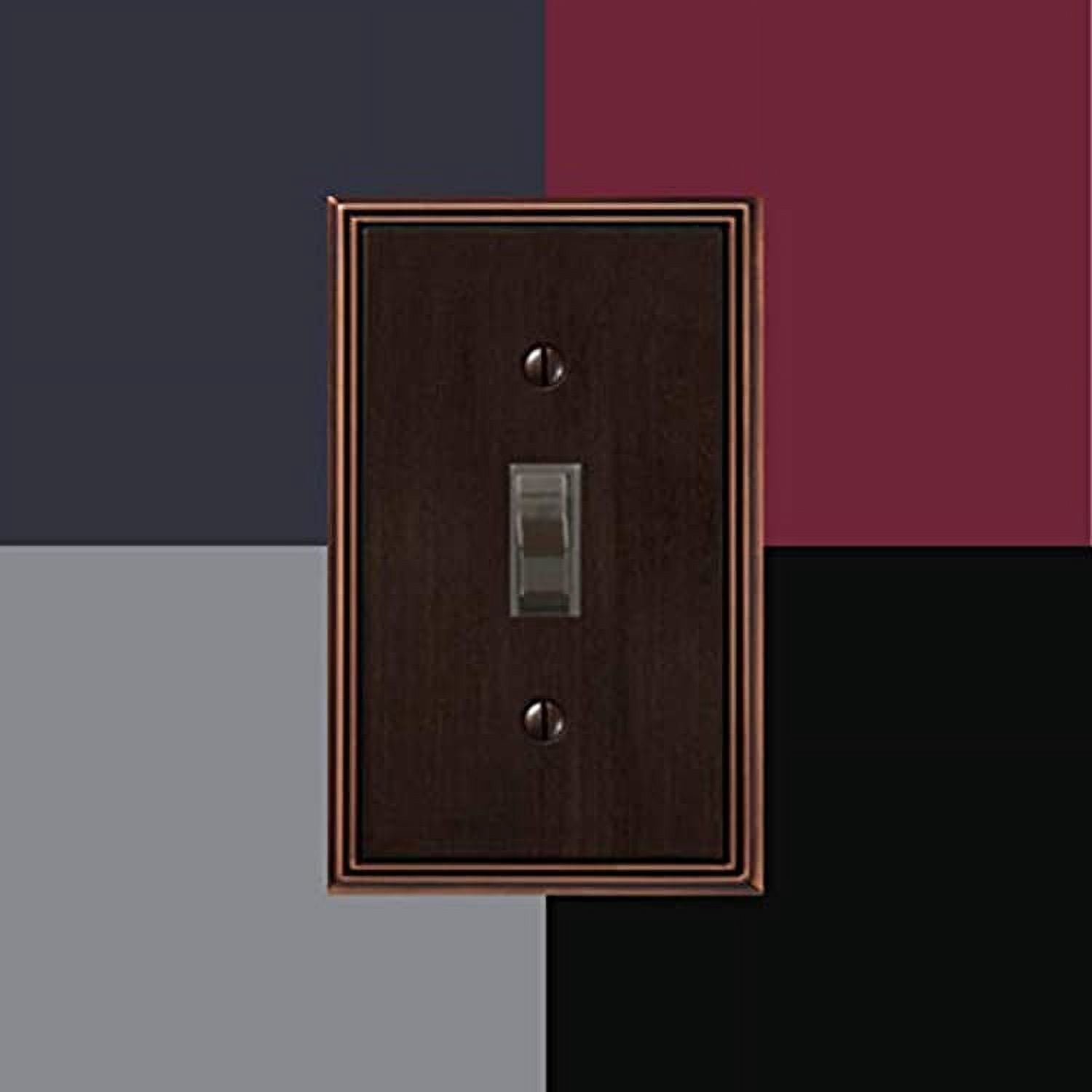 Amerelle 77R4DB Moderne Wallplate 4 Rocker Cast Metal Aged Bronze 1-Pack