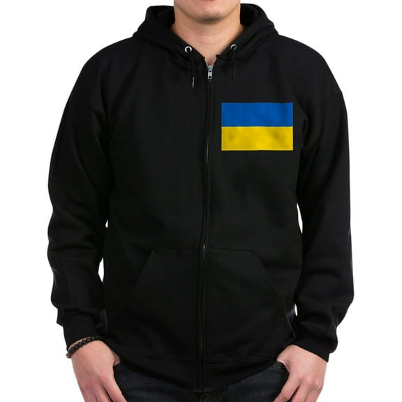 CafePress - Flag Of Ukraine Sweatshirt - Zip Hoodie, Classic Hooded Sweatshirt with Metal Zipper