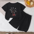 thumbnail image 4 of Odeerbi Niños Niñas Lindo Estampado Atlético Conjuntos Manga Corta Camiseta Pantalones Cortos Conjunto Suelto Ropa Deportiva Para 3-12 Años, 4 of 9